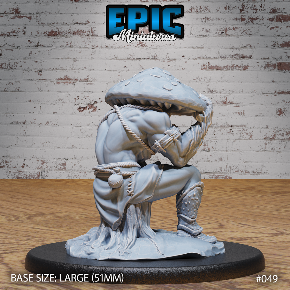 Dark Elf Mushroom Folk Barbarian Sitting 3D Print