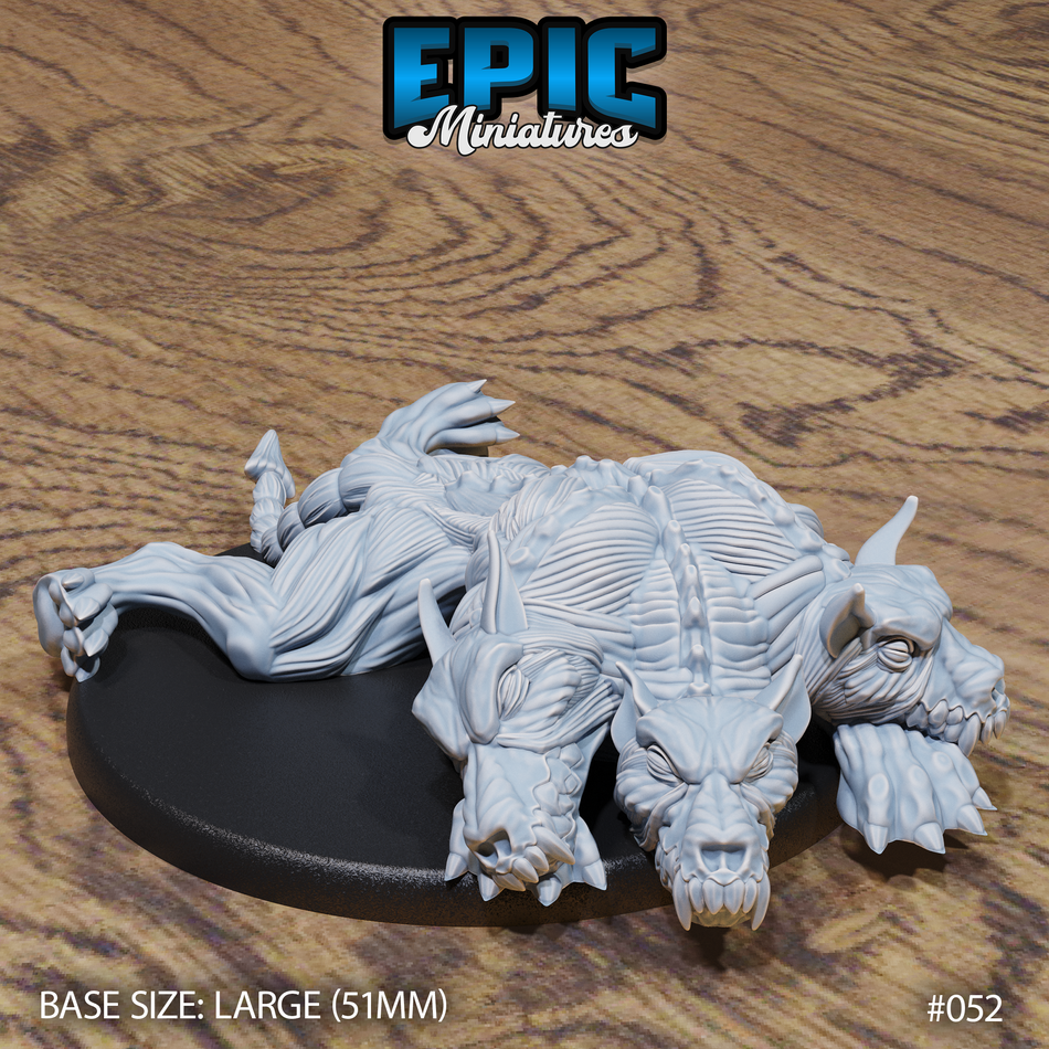 Skinned Cerberus Sleeping