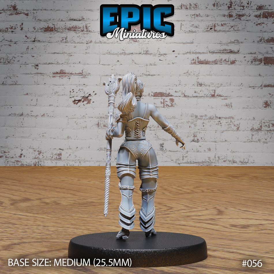 Dark Elf Gladiator Female Staff 3D Print