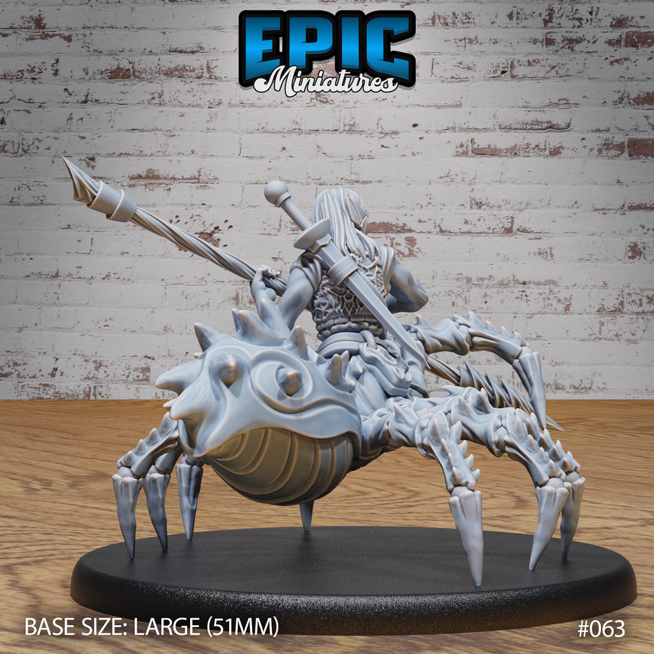 Dark Elf Drider Folk Spearman 3D Print