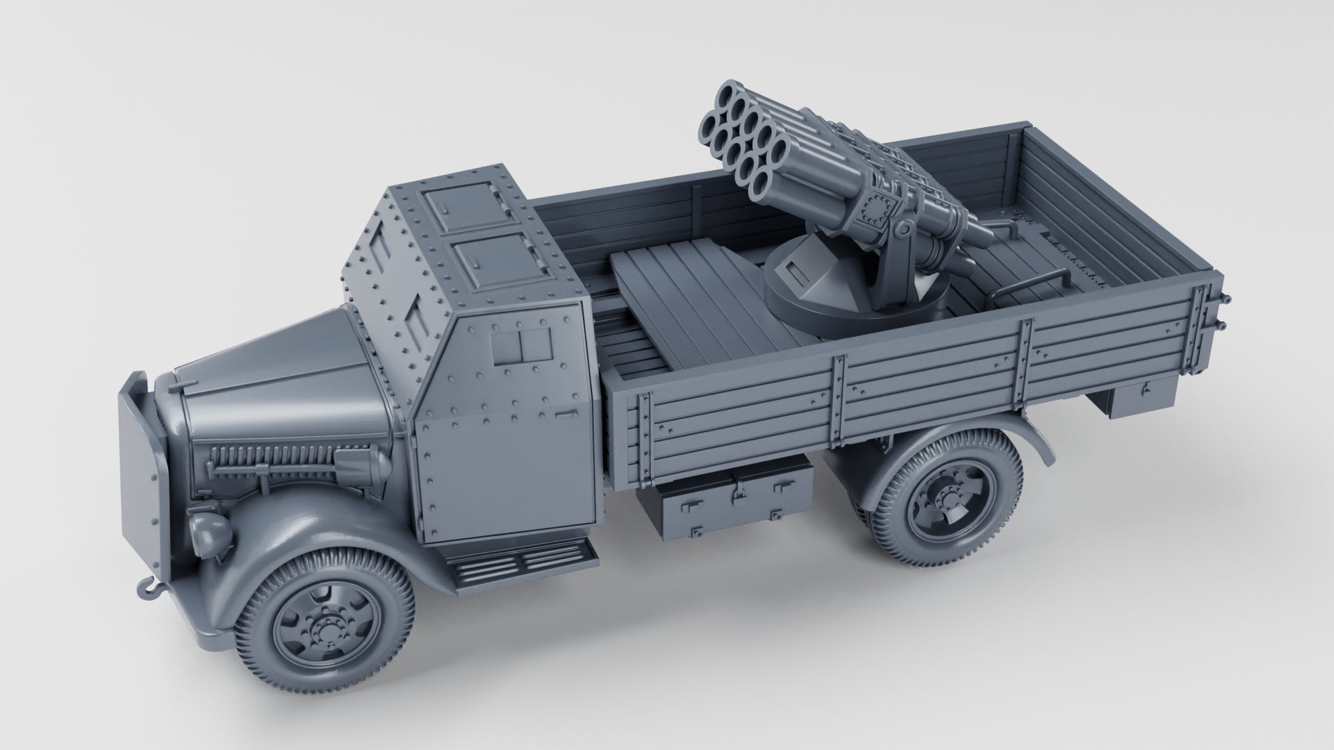 German Opel Blitz With FLAK38 20mm With Armored Cab 15cm Panzerwerfe 