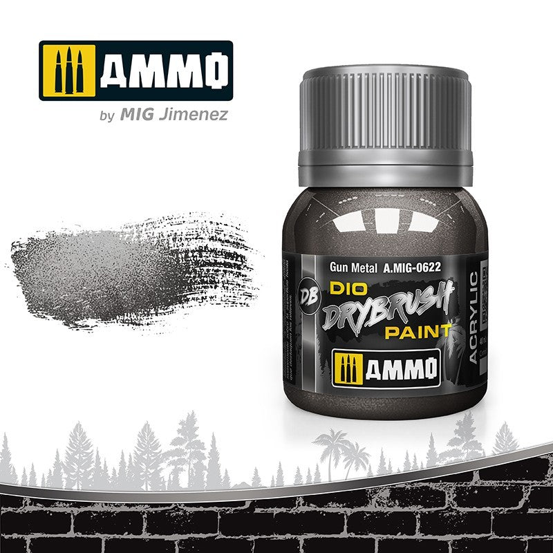 Ammo MIG Dio DRYBRUSH Gun Metal A.MIG-0622