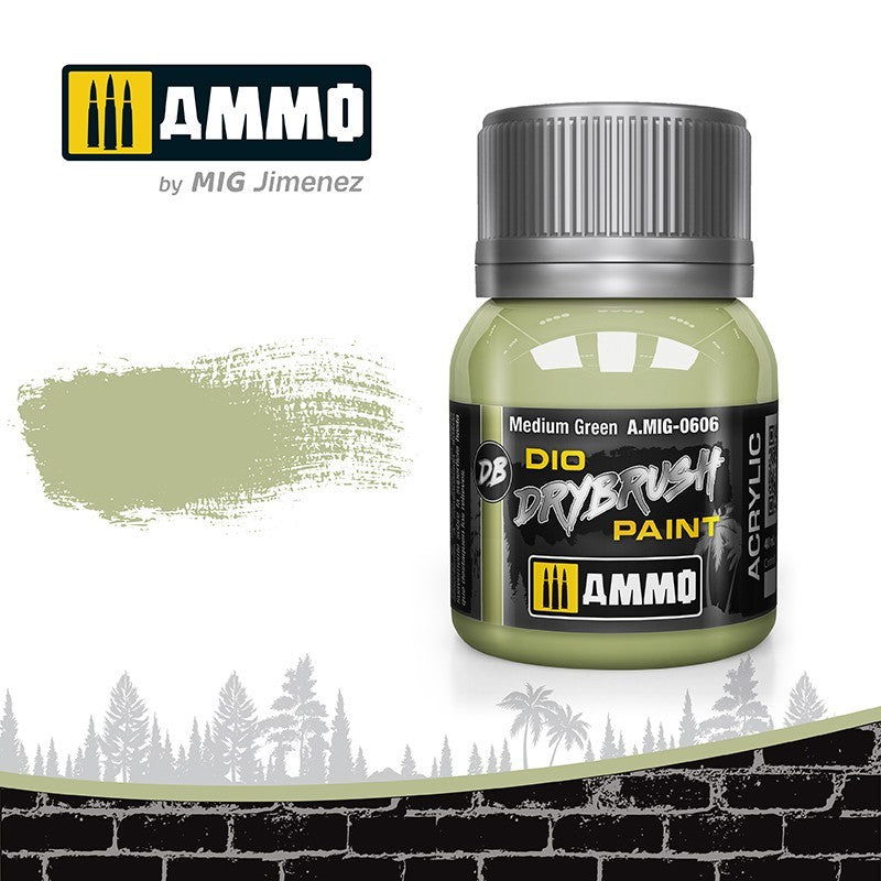 Ammo MIG Dio DRYBRUSH Medium Green A.MIG-0606