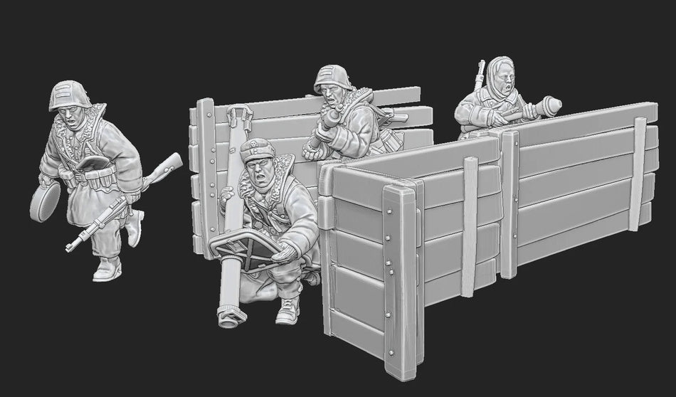 German Soldiers with AT Weapons in Trench