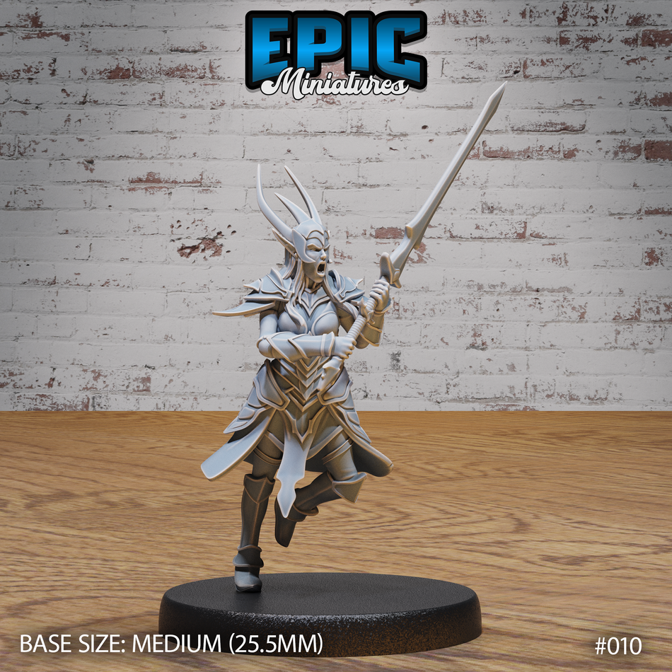 Dark Elf Army with Longsword 3D Print