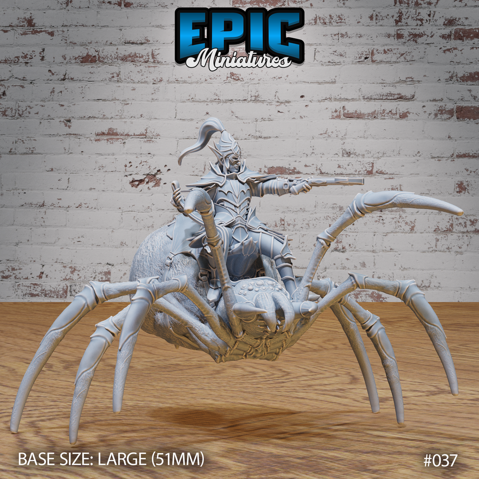 Dark Elf Spider Rider Attacking 3D Print