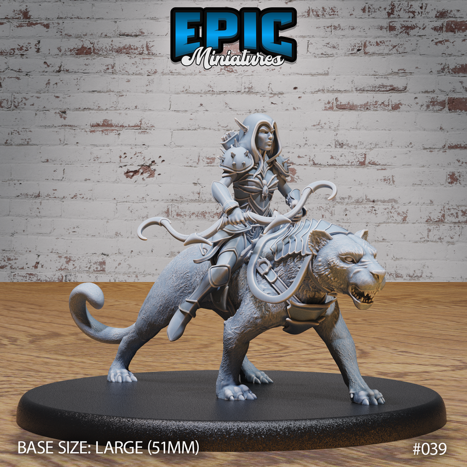 Dark Elf Panther Rider 3D Print