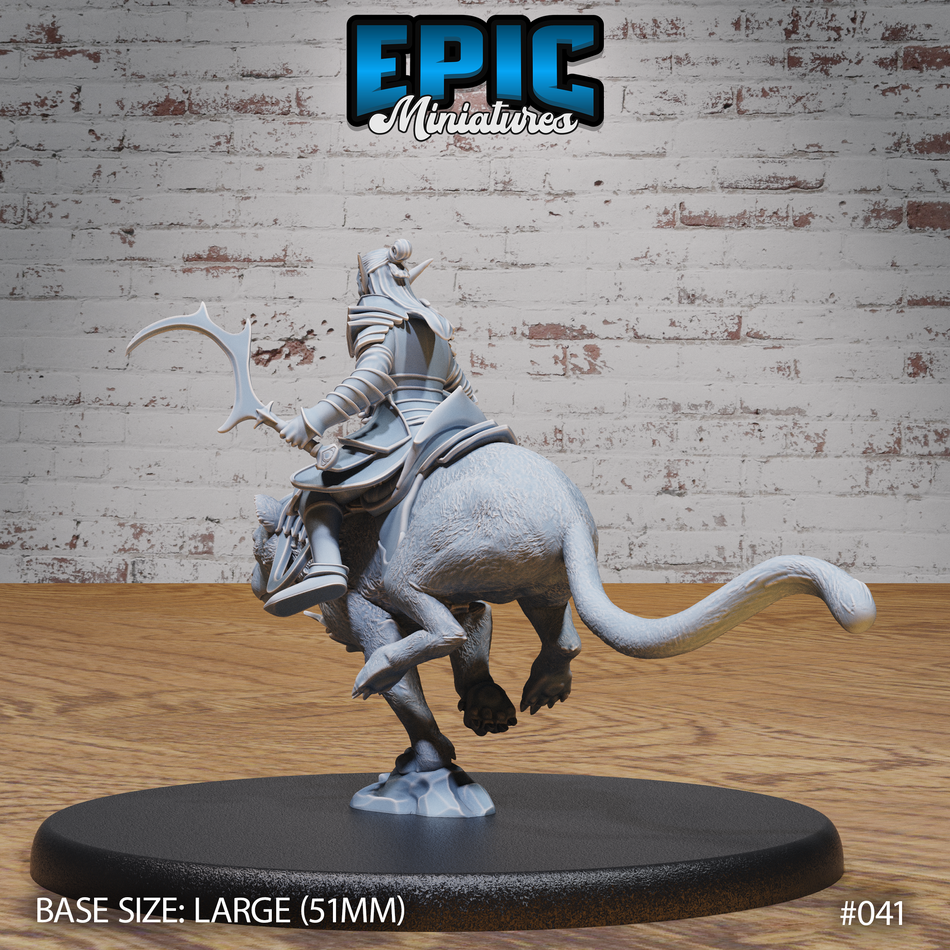 Dark Elf Panther Rider Running 3D Print