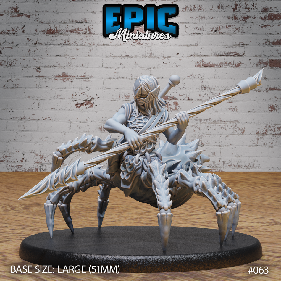 Dark Elf Drider Folk Spearman 3D Print