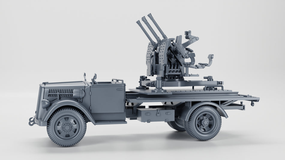 German Opel Blitz with 20mm Flakvierling 38 AA Gun + 1 gunner