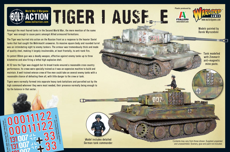Bolt Action German Tiger I Ausf. E Heavy Tank