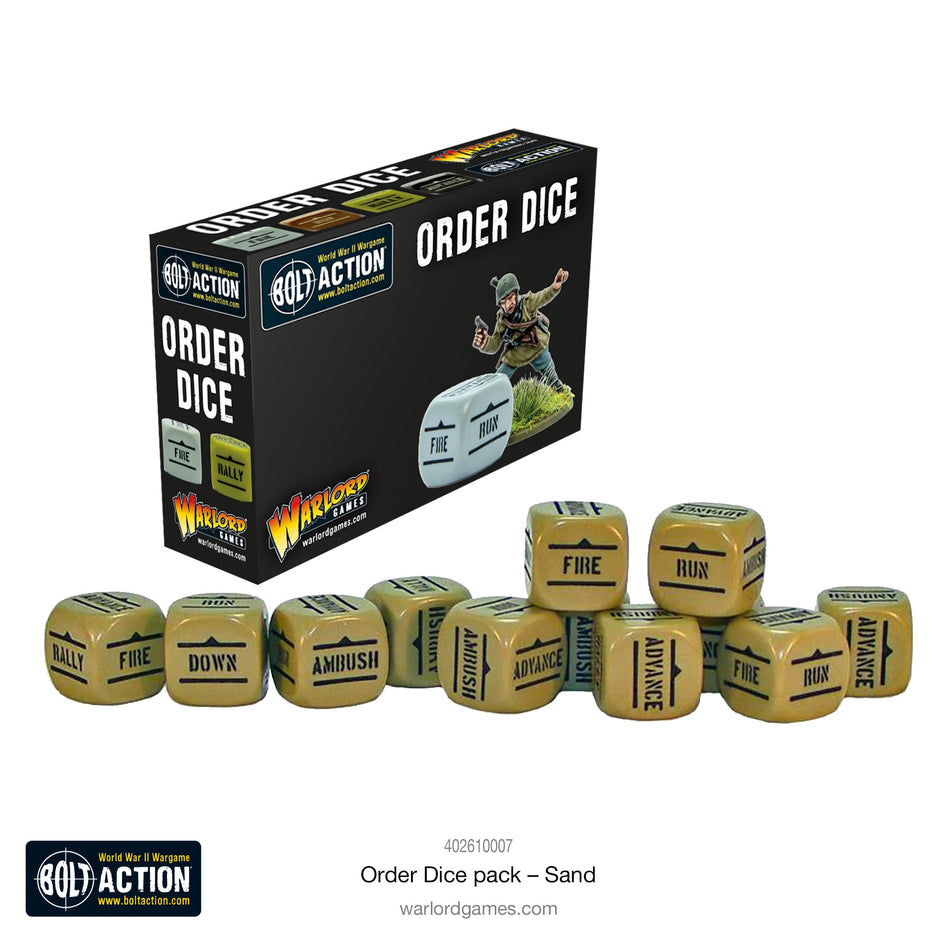 Bolt Action Order Dice Pack - Sand