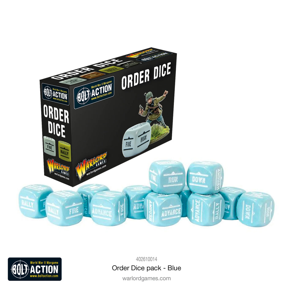 Bolt Action Order Dice Pack - Blue