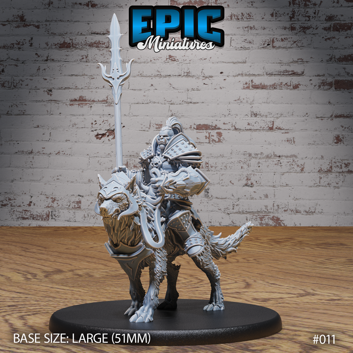 Orc Army Wolf Rider with Spear 3D Print