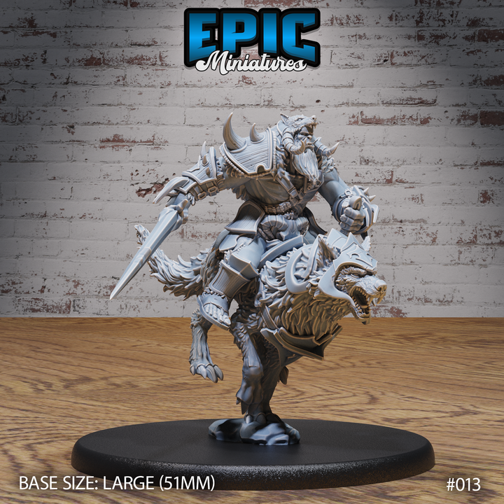 Orc Army Wolf Rider with Sword 3D Print