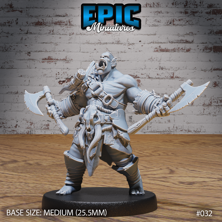 Orc with Double Axe 3D Print