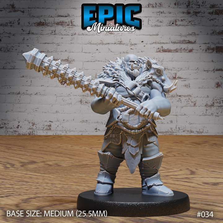 Orc with Mace 3D Print