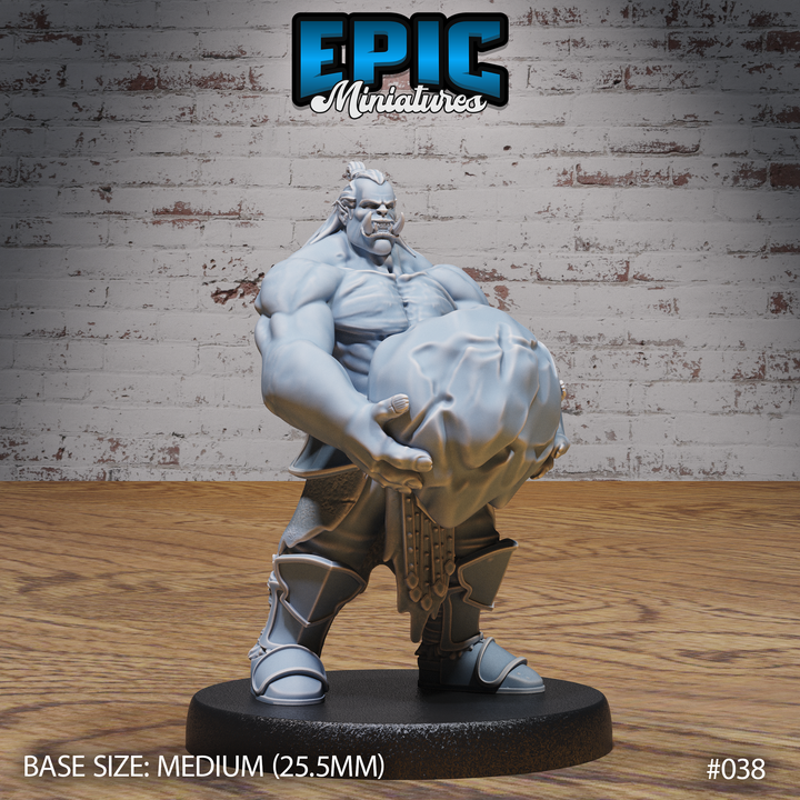 Orc with Catapult Boulder 3D Print