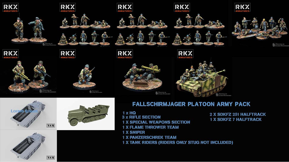 German Fallschirmjager Rifle Platoon with Transports