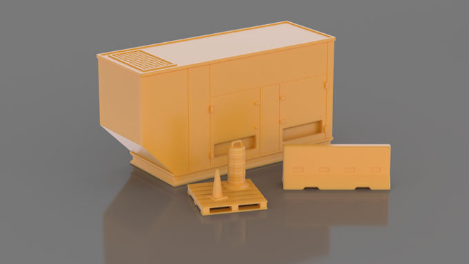 The Compound - Generator, Pylons, Concrete Barrier, Wood Pallet