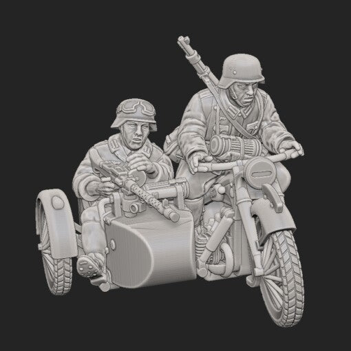 German Kradschutzen Motorcycle with MG