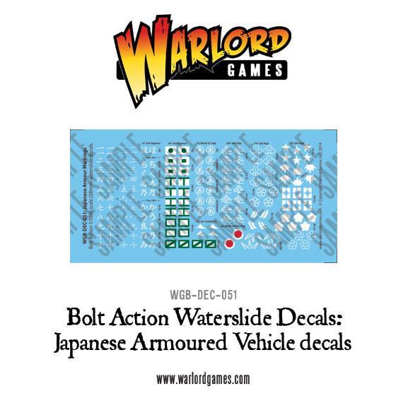 Bolt Action Japanese tank markings decal sheet