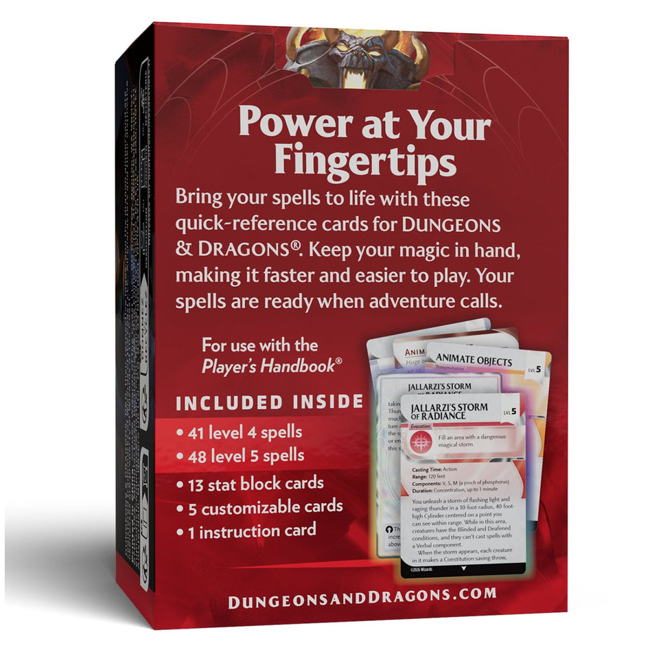 Dungeons & Dragons: Reference Cards: Spells - Levels 4-5 (Pre-Order August 18th 2026)