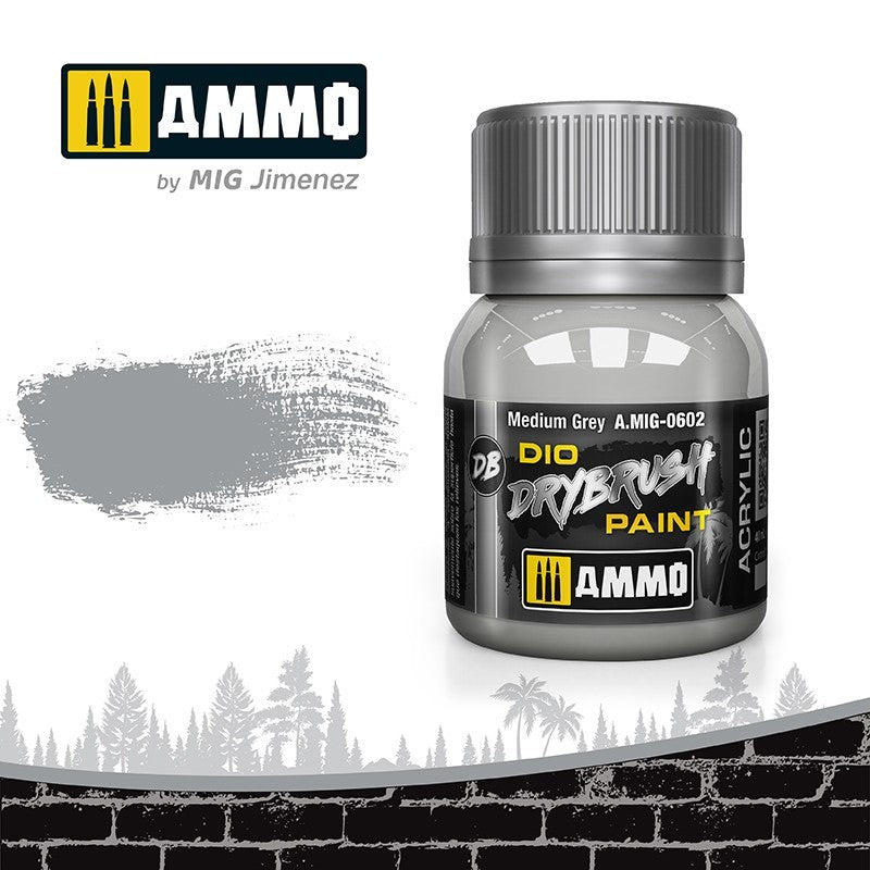Ammo MIG Dio DRYBRUSH Medium Grey A.MIG-0602