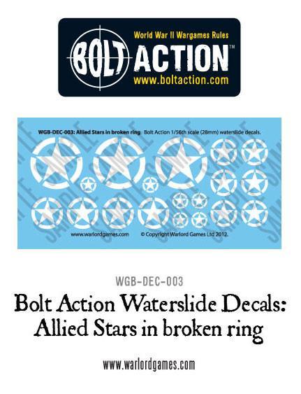 Bolt Action Allied Stars in broken ring decal sheet