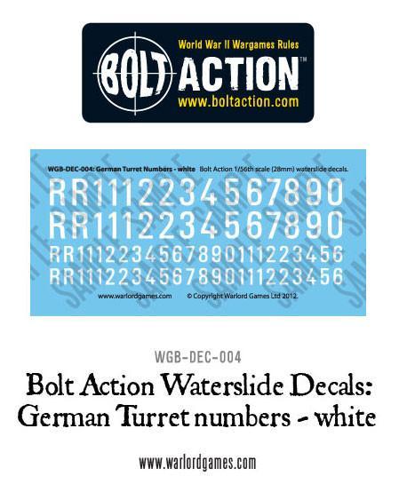 Bolt Action German Turret Numbers - white