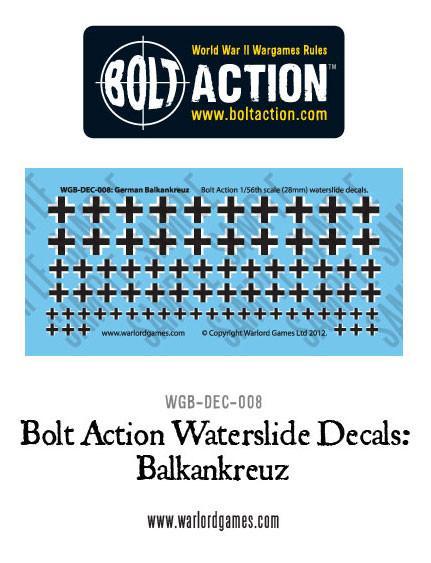 Bolt Action German Balkenkreuz decal sheet