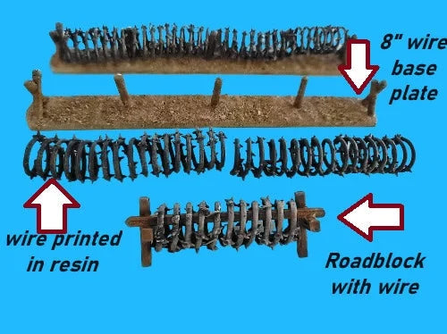 Barbed Wire and Road Block Barricades